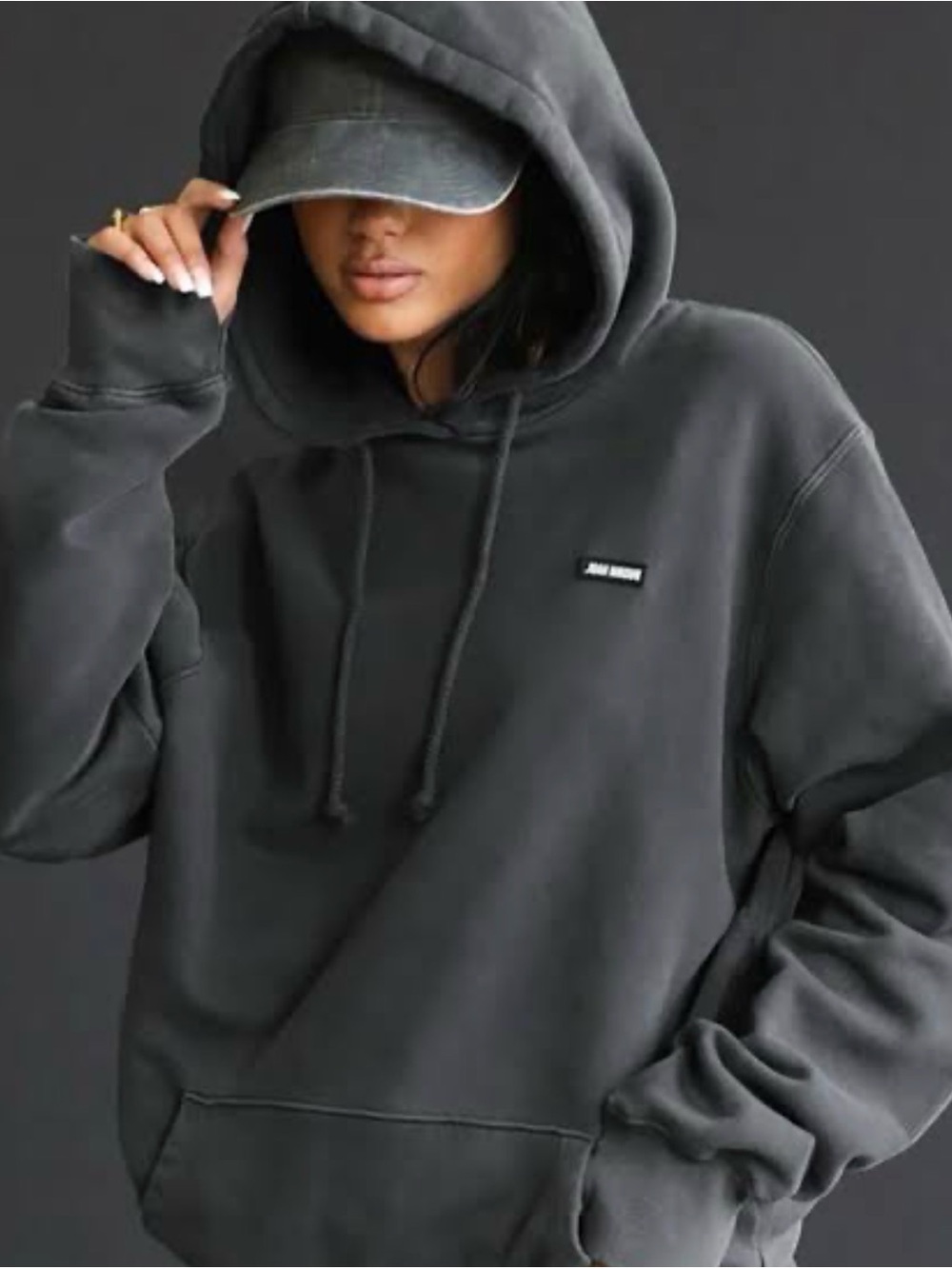 Joah Brown Empire Charcoal Gray Fleece Hooded Sweatshirt S/M